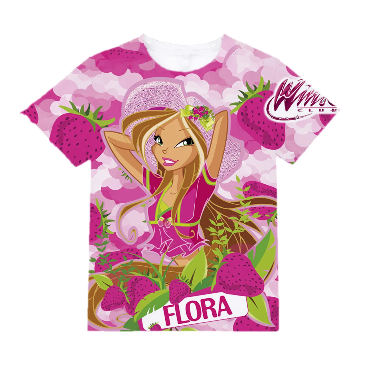 Children Clothes Girl Winx Club Children\'s Clothing Baby Short Sleeve T-shirt Kawaii Girls Clothes 2 to 8 Years Blouse for Girls