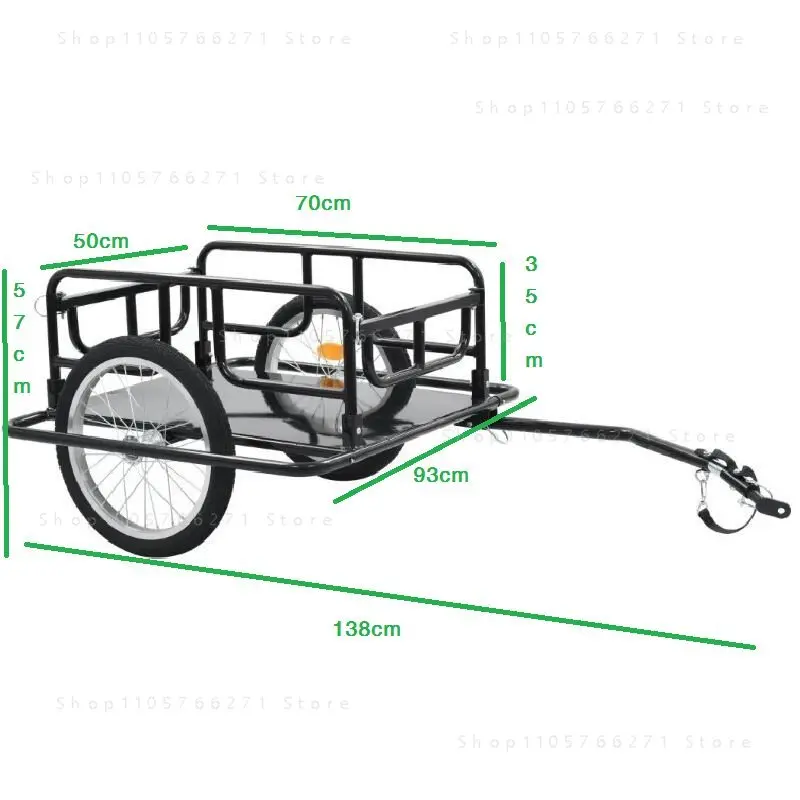 Foldable Bicycle Rear Trailer Multifunctional Outdoor Cycling Cargo Carrier Pet Transport Wagon for Camping Travel
