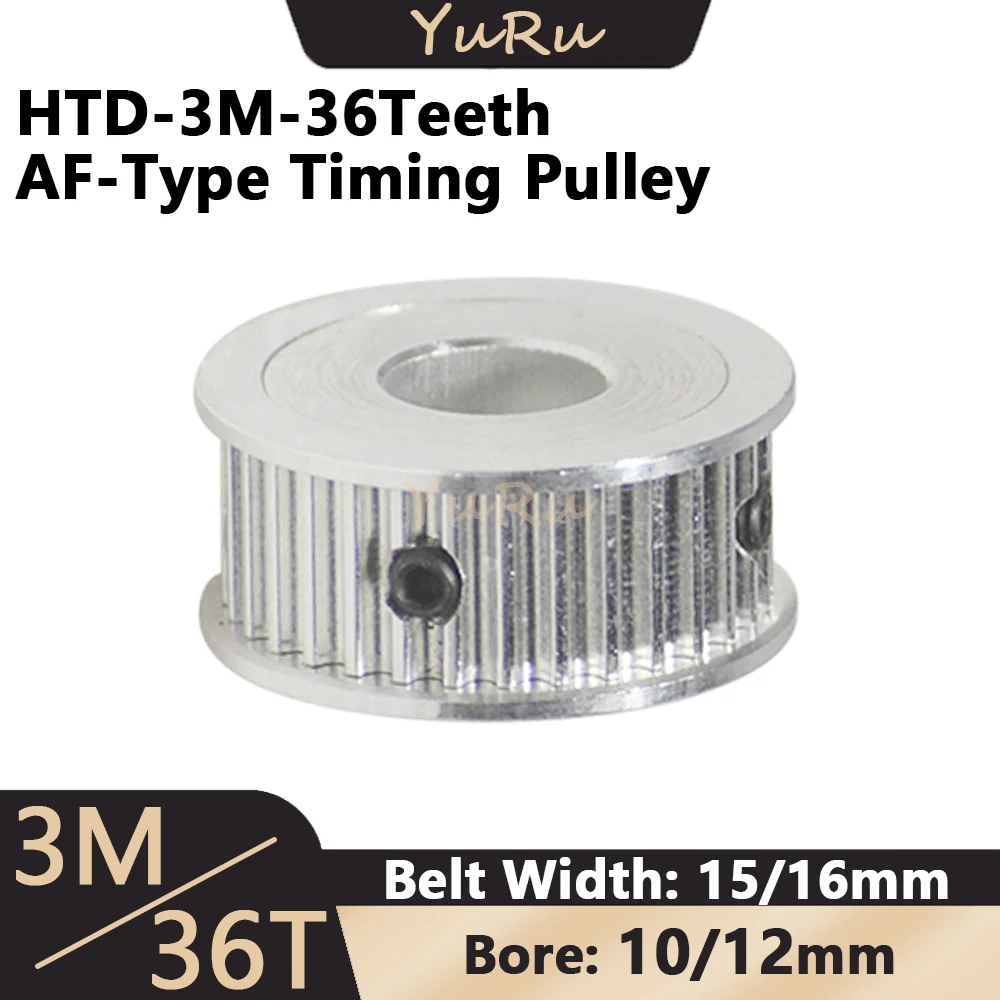 

HTD3M 36teeth Timing Pulley 3M AF-Type Idler Bore 10 12mm Belt Width 15 16mm 36T 3M Synchronous wheel 36 Teeth Belt Pulley