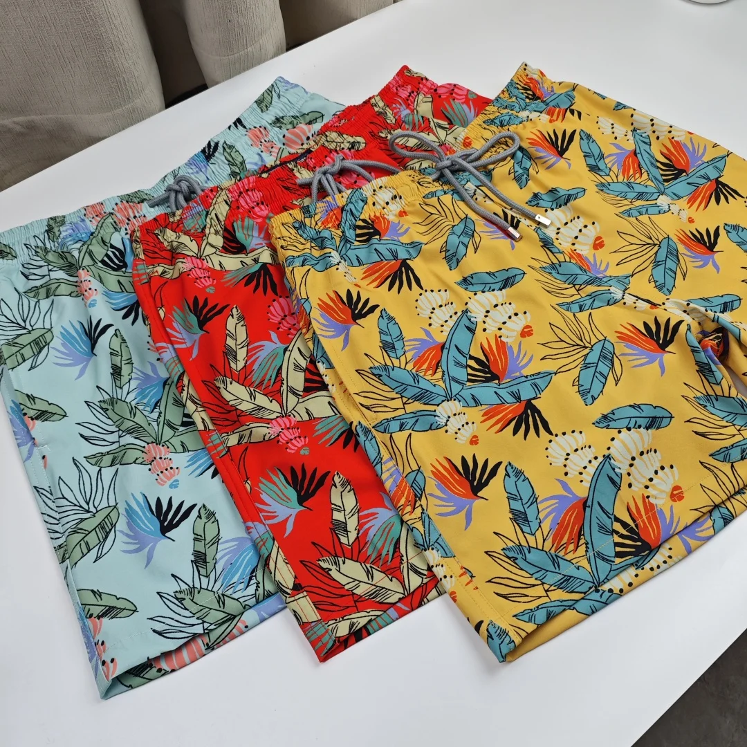 

Men's Beach Swimming Trunks with Triangle Inner Mesh Elastic BoardShorts Quick-Drying Summer Swimwear Board Shorts Surfing Pants