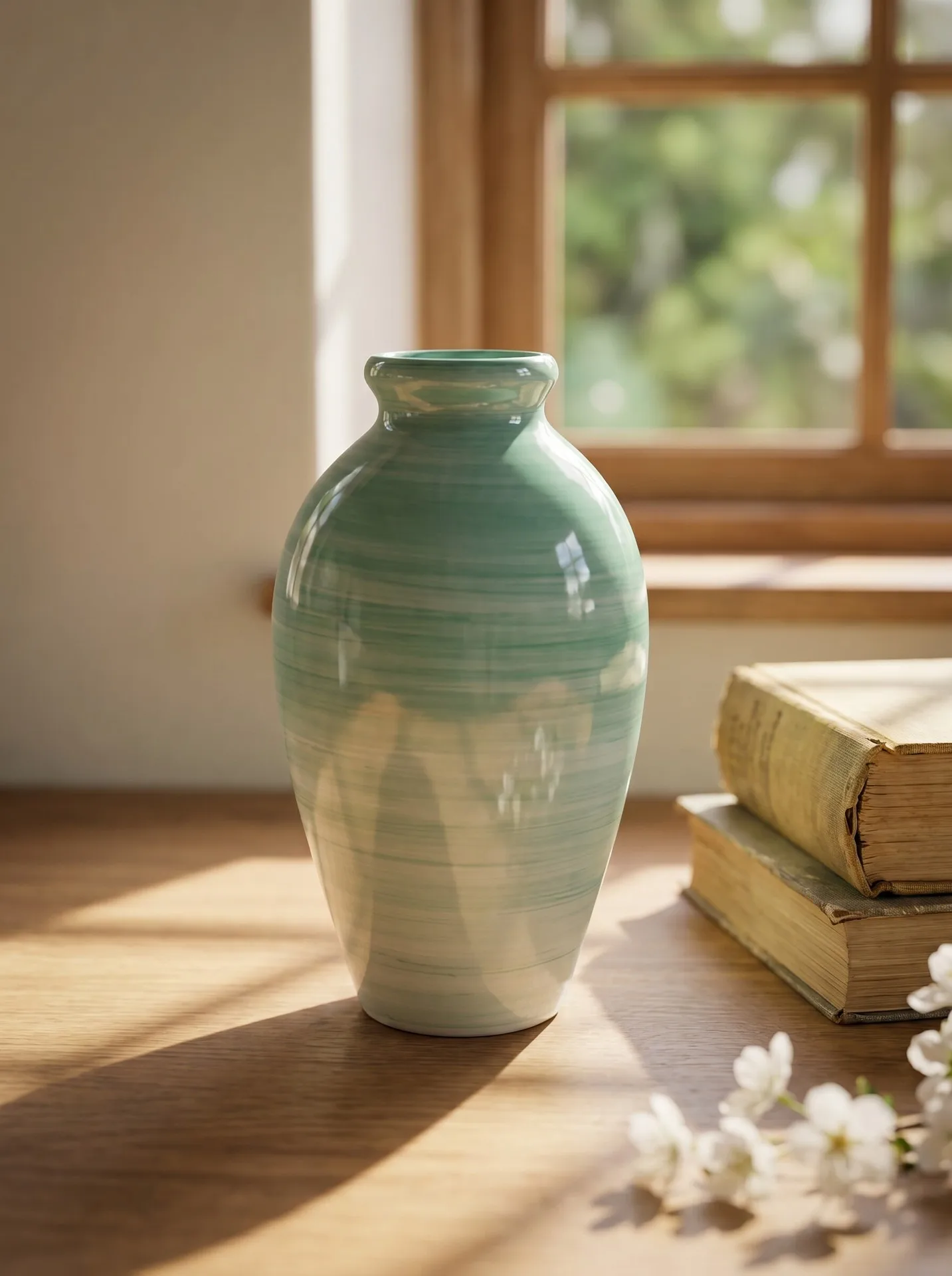 DSA Jingdezhen retro imitation jade vase high sense flower insert medieval Qing kiln porcelain hand color gradual change color