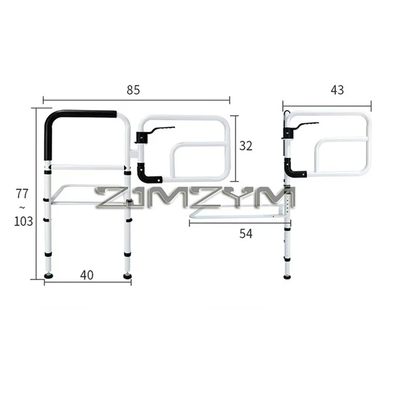 Nachttisch-Handlaufstange aus Kohlenstoffstahl, stabile Bettunterstützungsstange, Anti-Fall, einseitiger Bettschutz, Weckhilfen und Standgeräte