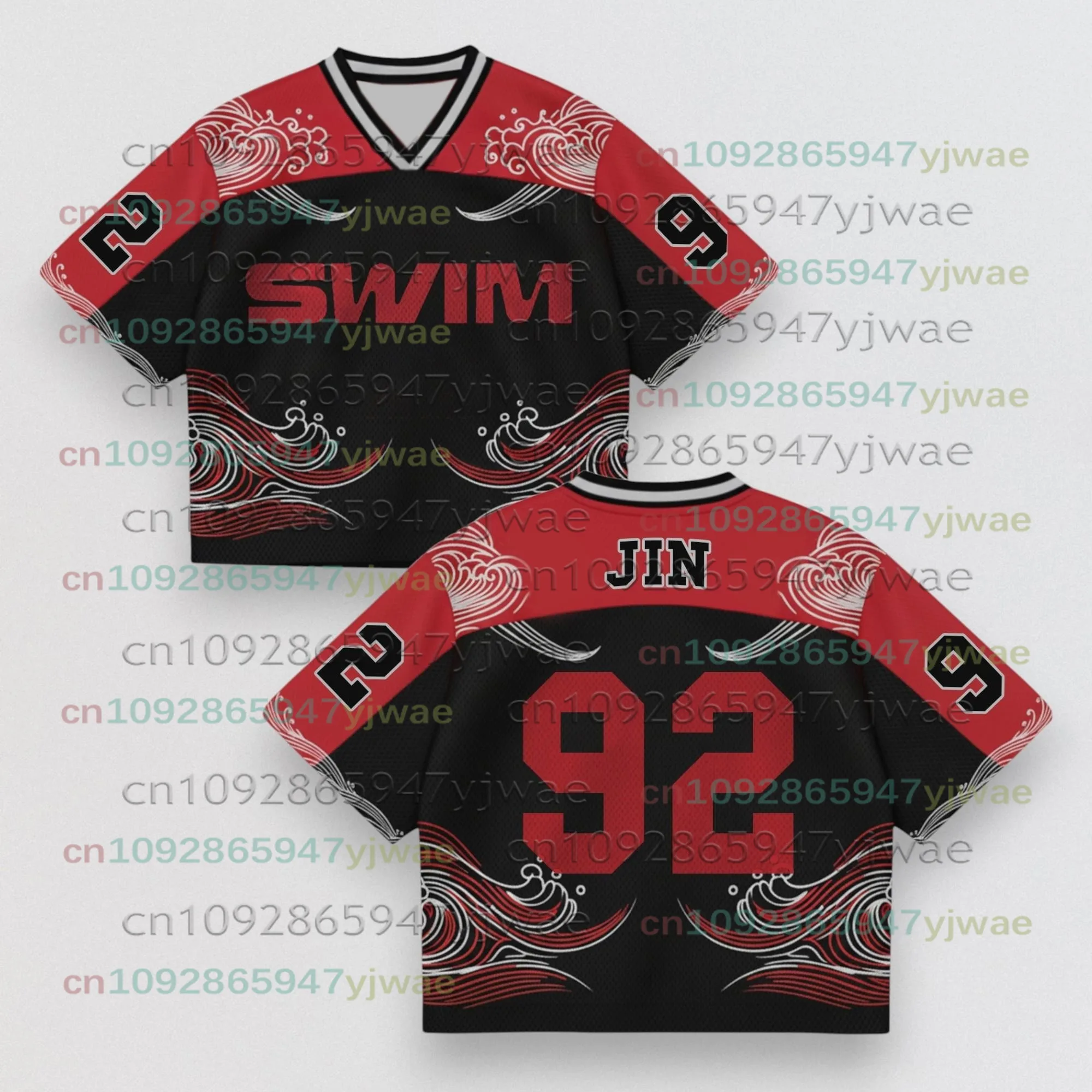 2026 SWIM Unisex Jersey Y2K Modisches Streetwear-Oberteil V-Ausschnitt Locker Kurzärmeliges Geschenk für den Sommer Kinder Herren Damen T-Shirt – Detail 10