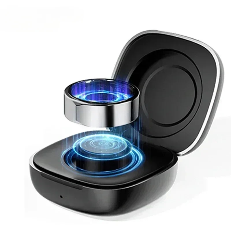 J Style 2301B Titanium Bluetooth Smart Ring for Men Women Couple IOS Android Phone with Fitness Sleep Health Tracker Monitor