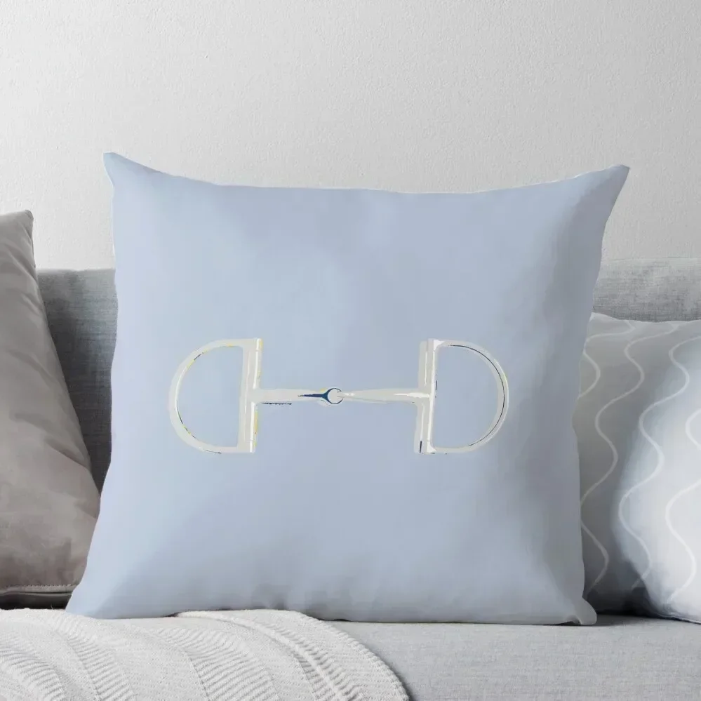 

Equestrian Snaffle Bit in Dove Gray and Silver Throw Pillow Sofa Cushion Cushion Child pillow