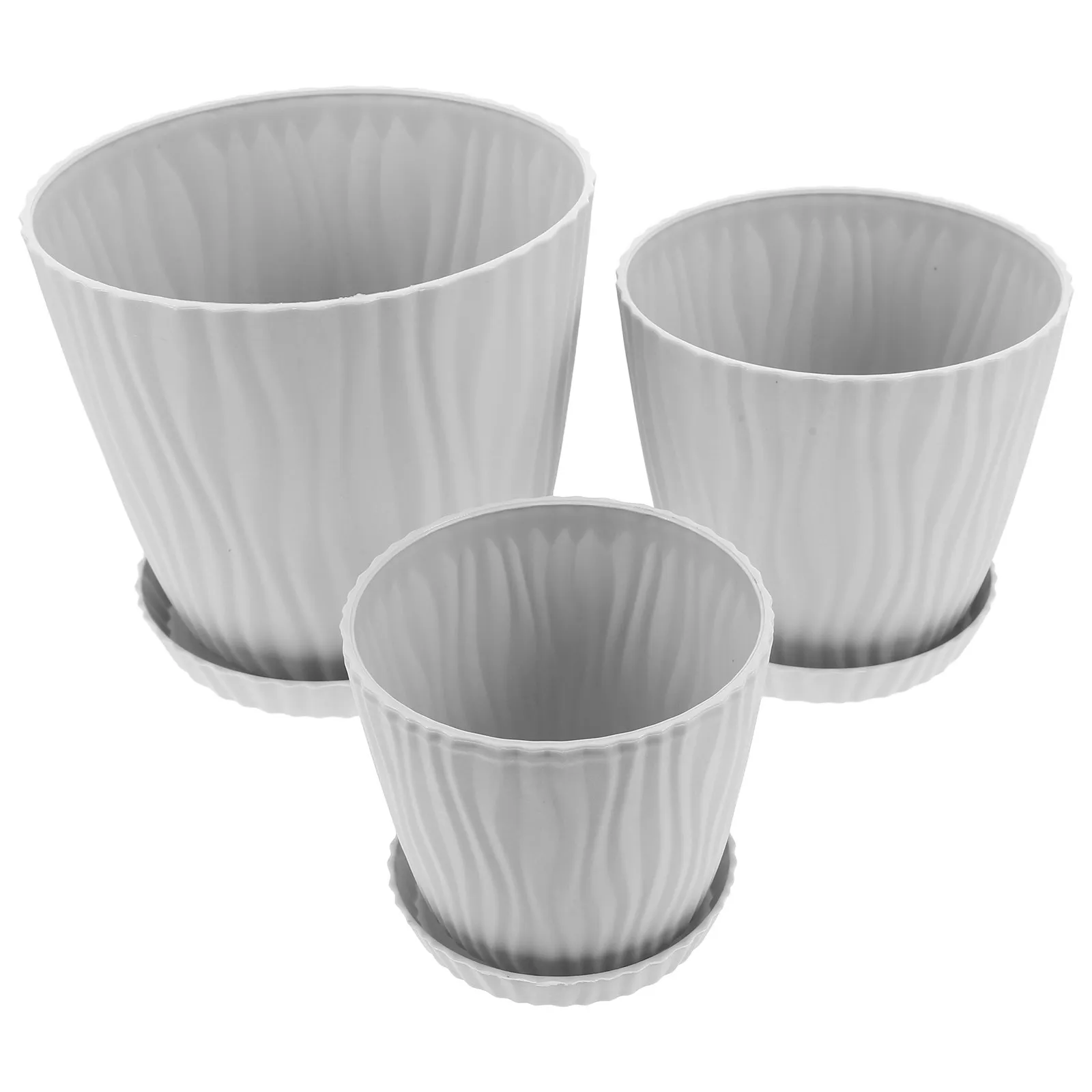 

Набор из 3 элегантных минималистичных пластиковых горшков для суккулентов с дренажной системой и поддонами, прочные и легкие садовые кашпо