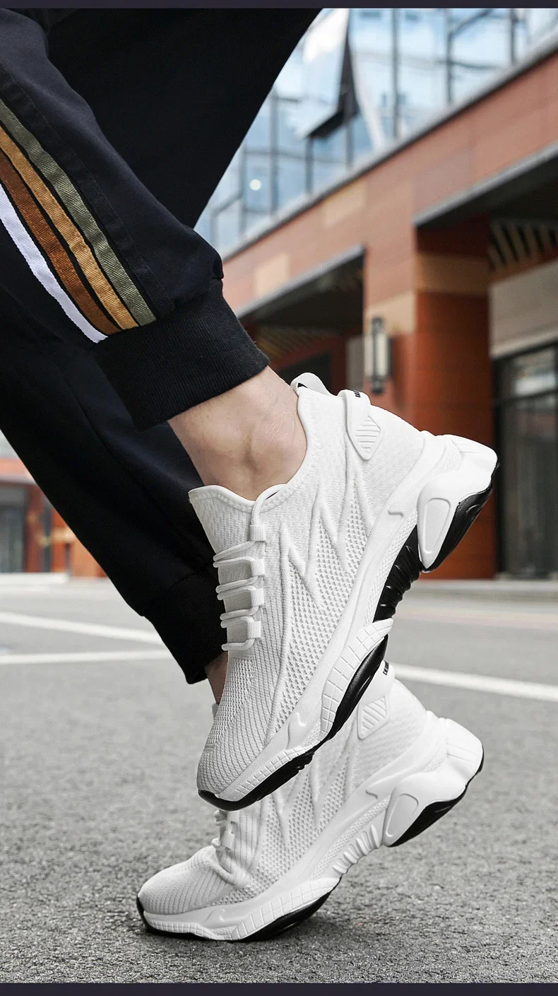 Sommer Männer Aufzug Schuhe Atmungsaktive Mesh Höhe Erhöhen Turnschuhe Männer Schuhe Innen Länge 7 cm Outdoor Freizeit Weiß Größere Schuhe – Detail 11