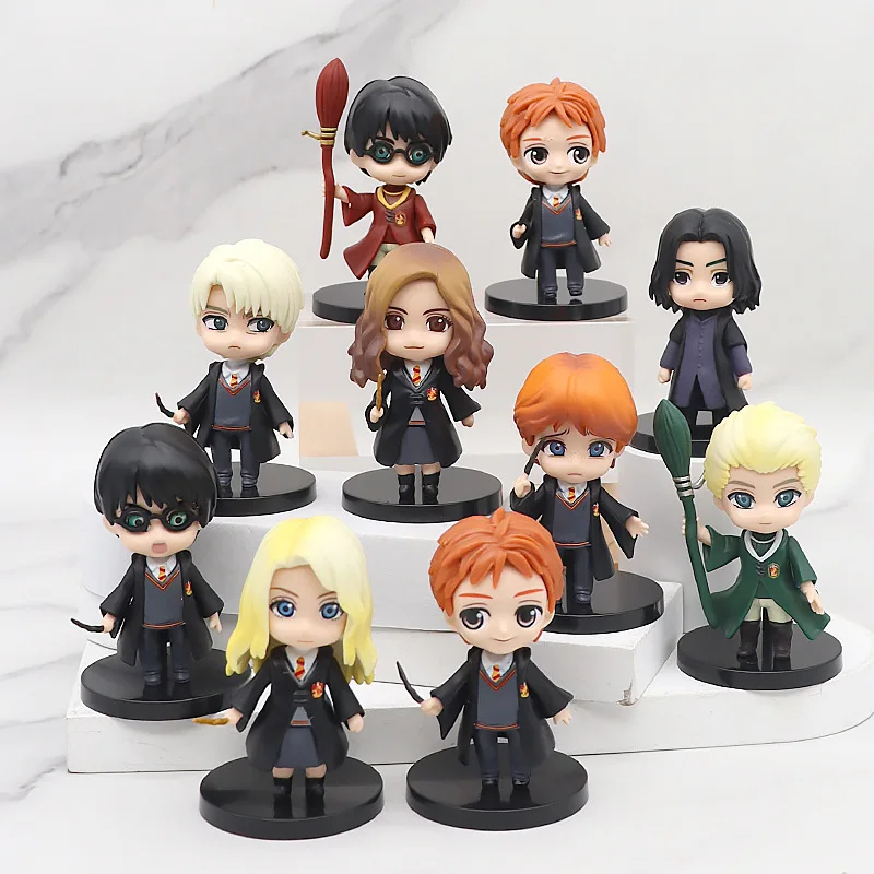 

10pcs Harry Potter School of Magic Statue model Q Version Figurine Pvc Statue Gk Model Toys Collectible Decoration Desktop Gifts
