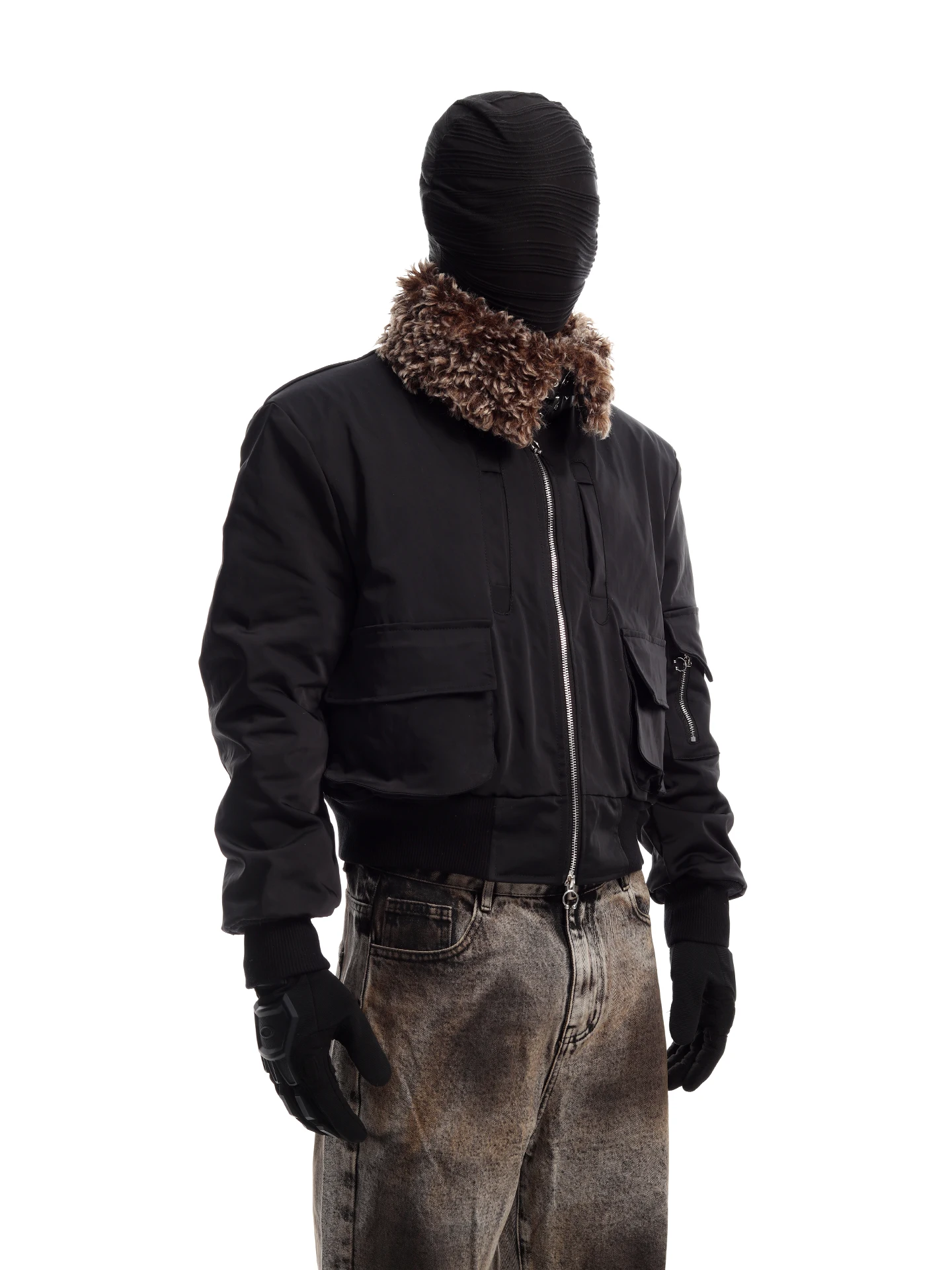 2025 شتاء جديد موضة جاكيت زيبرا سترات الصوف بطانة سميكة فو الفراء طوق فضفاض الراحة سترات الرجال ملابس خارجية معاطف