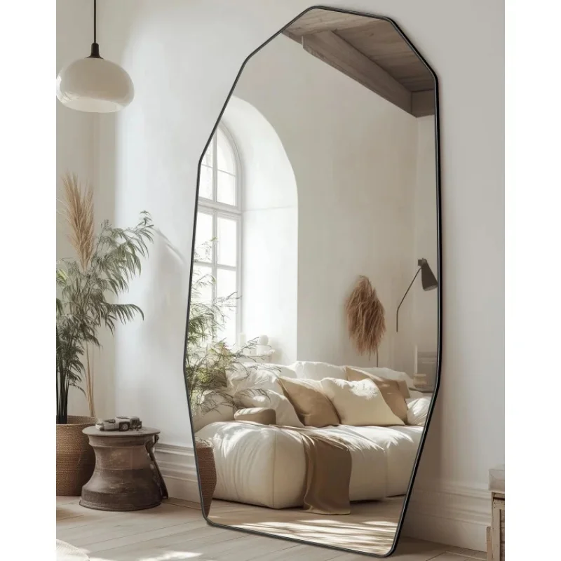

Large Shaped Full Body Mirror – Standing, Wall-Mounted or Leaning, Decorative, Bedroom, Living Room, Entryway