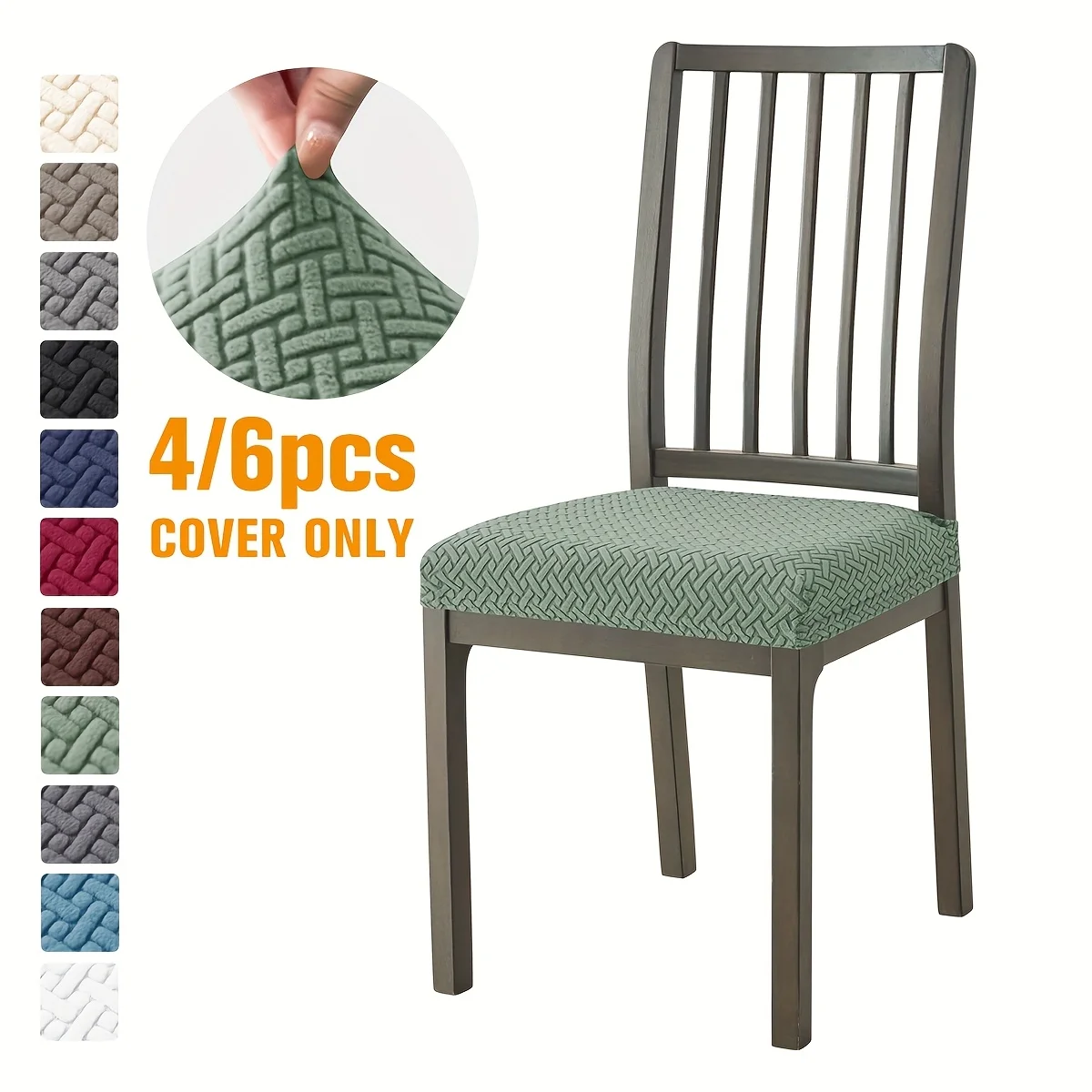 4/6pcs T-Shaped Pattern Stretch Slipcover Dining Table Chair Seat Protective Cover Home Hotel Holiday Decoration Chair Cover