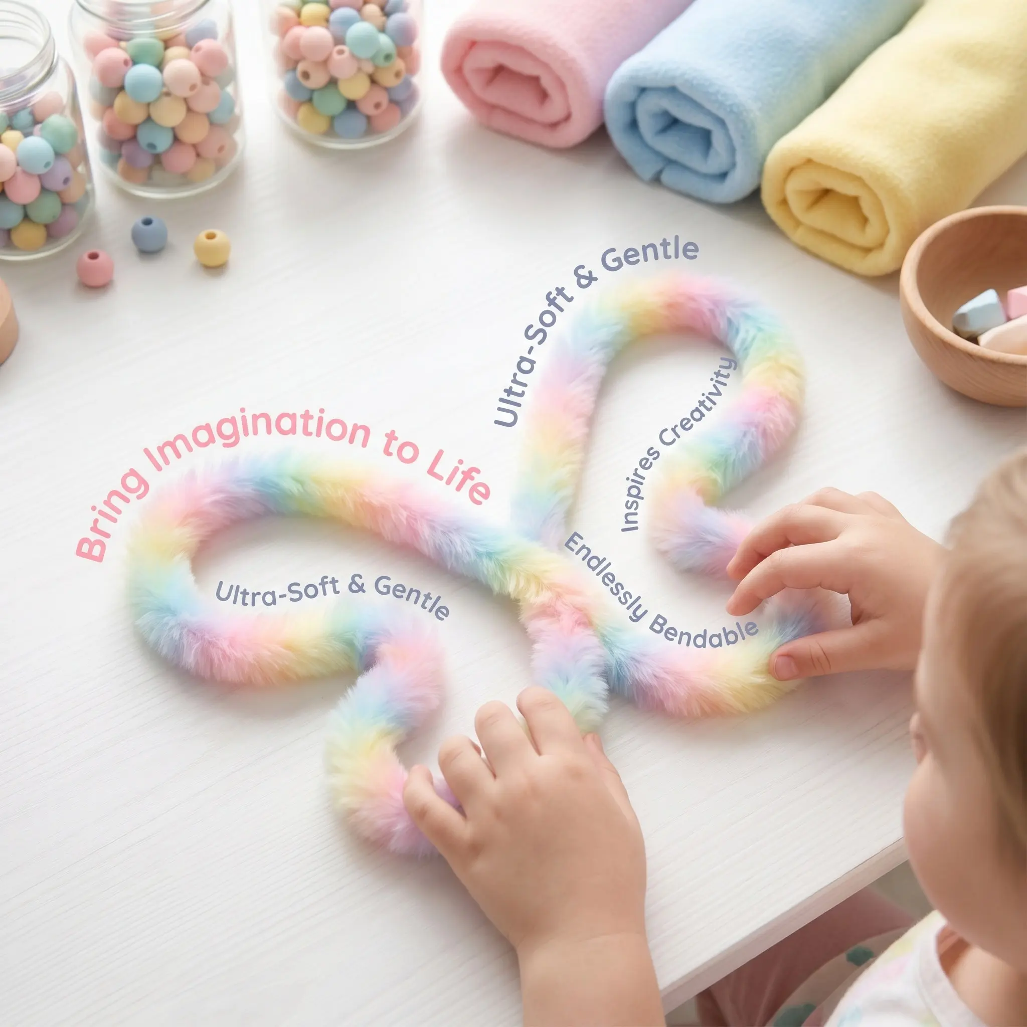 6Pcs Chenille Stems Pipe Cleaners Soft Flexible Craft Twisting Sticks for DIY Flower Wreath Ornament Making Classroom Supplies view 3