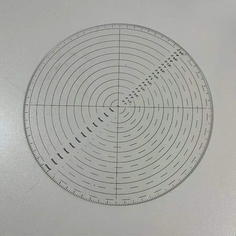 Sewing Ruler 10" Round Center Finder Compass Clear Acrylic For Drawing Circles Lathe Work And Woodturners Sewing Ruler Template view 4