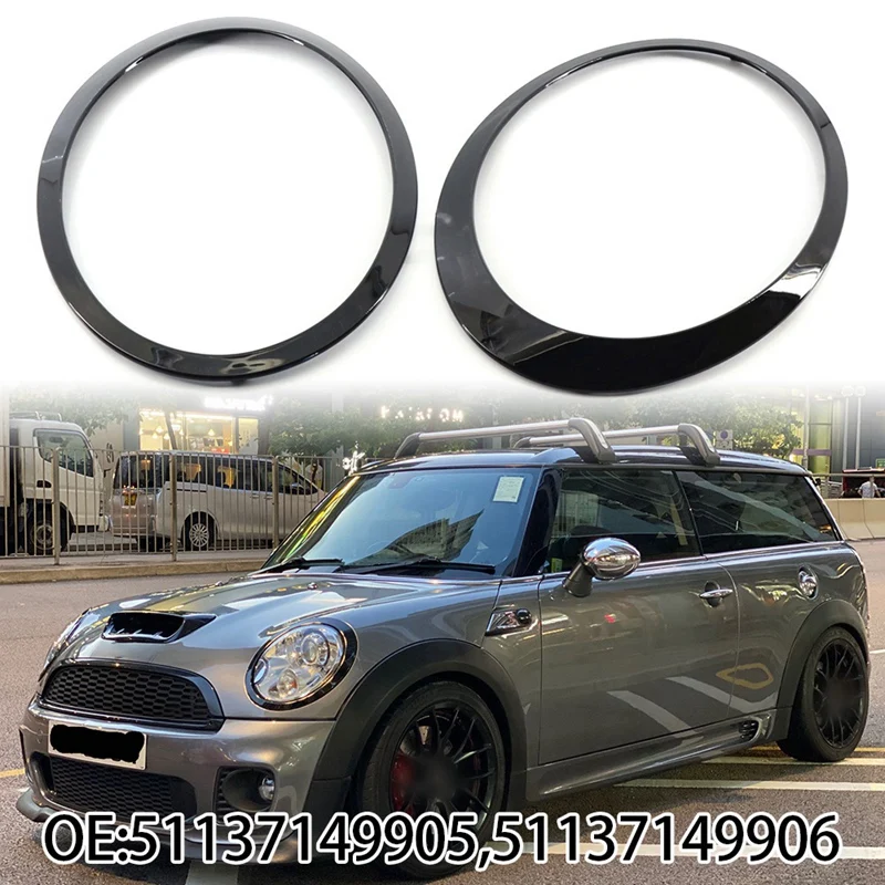 51137149905 51137149906 Headlight Trim Ring Frames For MINI Cooper S R56 R57 R55 Clubman 2007-2015