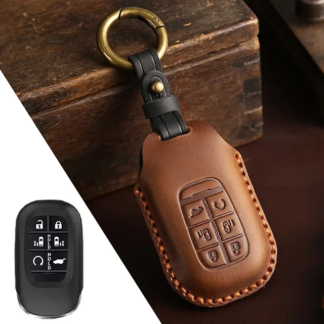 Car Key Cover shell Leather Case set for Honda STEPWGN RP6/RP7/RP8 Odyssey Freed Elysion 2023 2024 Remote Keychain Accessories