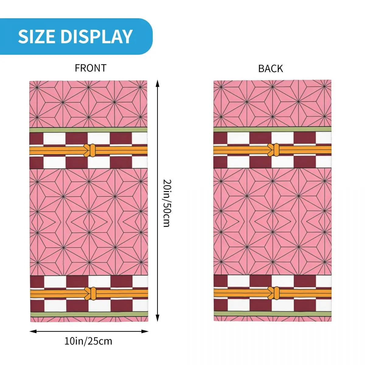 악마 네즈코 카마도 반다나 슬레이어 목 각반 프린트 K-Kimetsu 애니메이션 발라클라바 마스크 스카프, 다용도 사이클링 낚시, 남녀 공용