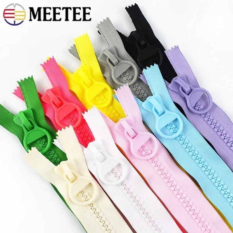 2/5Pcs 10# Meetee 20/25/30cm Colorful Large Resin Zippers Bag Clothes No Endless Zip Lock Pencil Case Decorative Zips Repair Kit