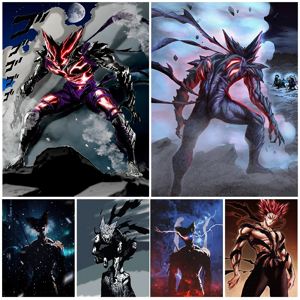 Póster e impresiones artísticos de animación de Superman, cazador de héroes Garou One Punch, decoración del hogar, cuadro sobre lienzo para pared del villano más fuerte
