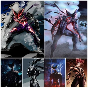 Hero Hunter Garou One Punch Superman Animation Art Affiche et impressions Décoration intérieure Le méchant le plus fort Peinture murale sur toile 8 meilleures affiches One Punch Man en ventes - No 6