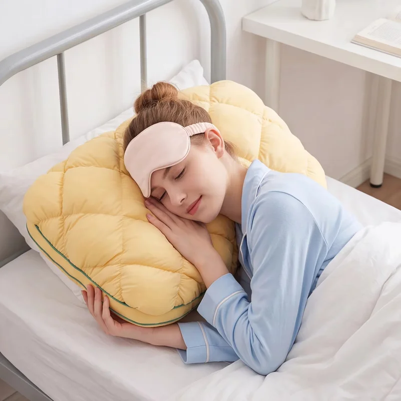3X Fluffy Marshmallow-Soft Pillow Washable Cervical Support Pillows Non-Sagging Sleep Aid Pillows for Adults Bedroom Dorm Bed