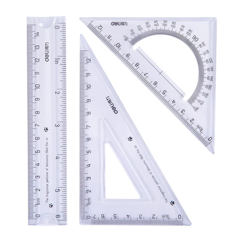 Soft Ruler Set Student Supplies 16cm Straight Ruler Protractor Drawing Four Piece Stationery Combination Geometry Tools Kit