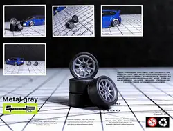 SpeedCG 1/64 ABS Wheels Modified Parts with Rubber Tire Type B Modified 11mm For Model Car Racing Vehicle Toy Hotwheels Tomica