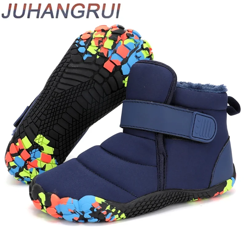 Kids Snow Boots Outdoor Anti-slip Waterproof Soft Plush Winter Short Boots Boys Warm Plush Boots Girls Soft Fur Winter Warm Boot