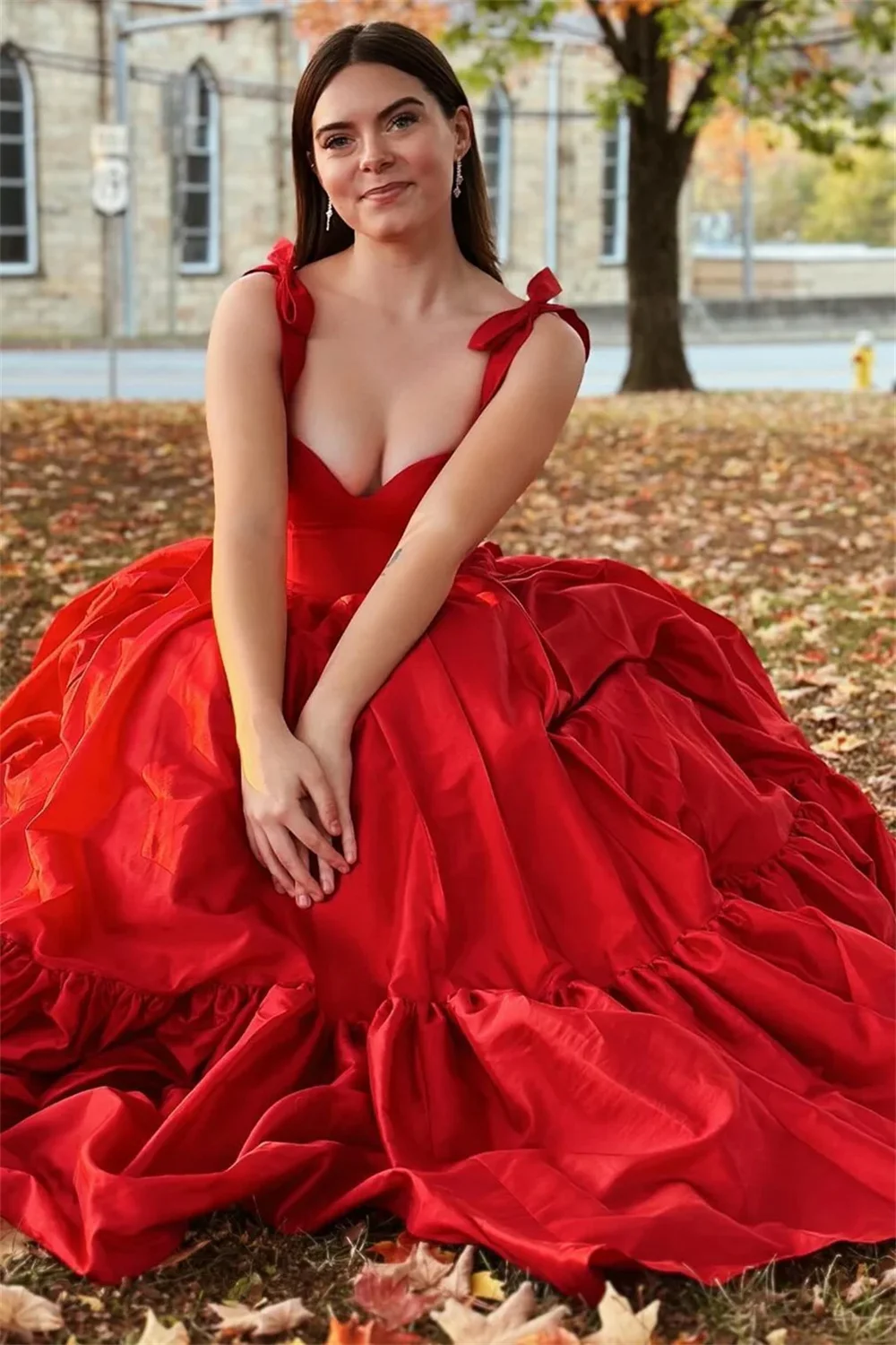 Annie Thin Shoulder Straps Prom Dresses Sweetheart Red Wedding Dress Taffeta A-line Elegant Cocktail Dresses Vestidos DeFiesta