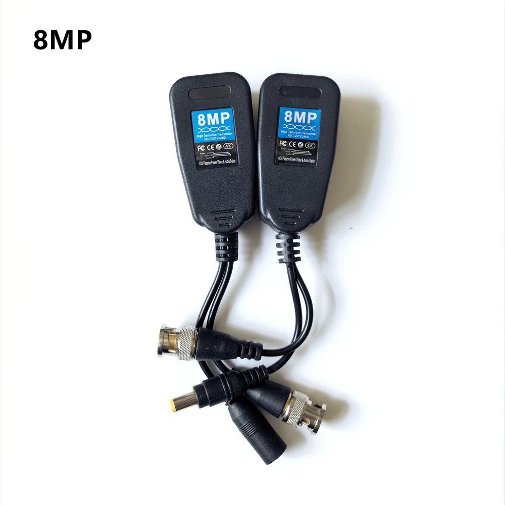 4K 1CH Passive Balun RJ45 CCTV Video Transceiver Coax BNC Supply Power to RJ45 Connector For 2MP 5MP 8MP AHD/TVI/CVI Cameras