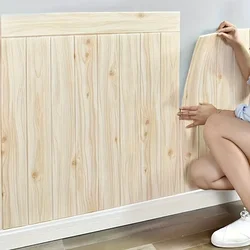 5pcs/10pcs 35X35cm 3D Wall Stickers DIY Wood Grain Foam Self-Adhesive Waterproof Moisture-Proof Ceiling Bedroom Wallpaper