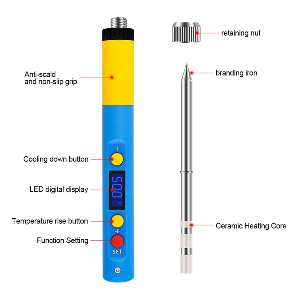 PD65W T65 Smart Soldering Iron Portable Type C Electric Soldering Iron PD/QC Fast Charge 6-Second Heat LED Display Repair Tool