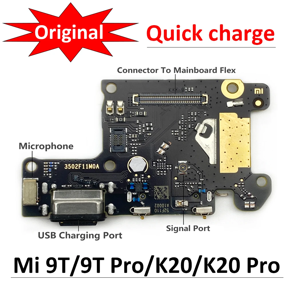 

100% Original New For Xiaomi Mi 9T Pro Redmi K20 Pro USB Port Charger Dock Plug Connector Charging Board Flex Cable Microphone