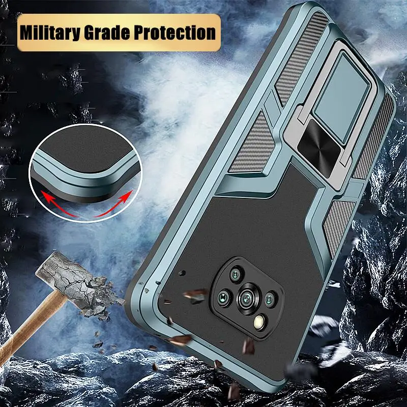 Magnet Case For Xiaomi Poco X3 Pro NFC F3 M3 Mi 10T Pro 11 Lite Stand Armor Case Cover For Redmi Note 10 9 Pro 9T 9S 10S 9A 9AT