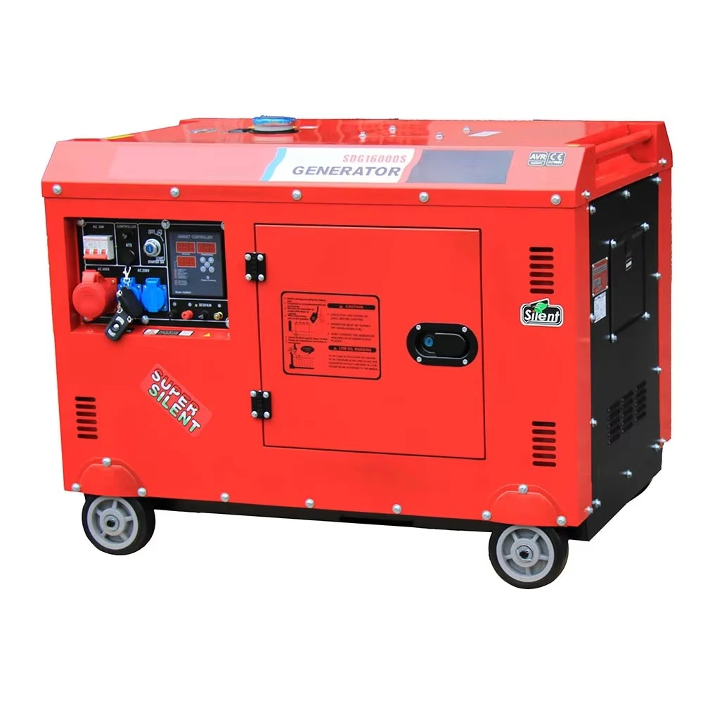Hot-selling 8KW generator air-cooled portable silent diesel double cylinder 1100F rated voltage 230V DC output with ATS