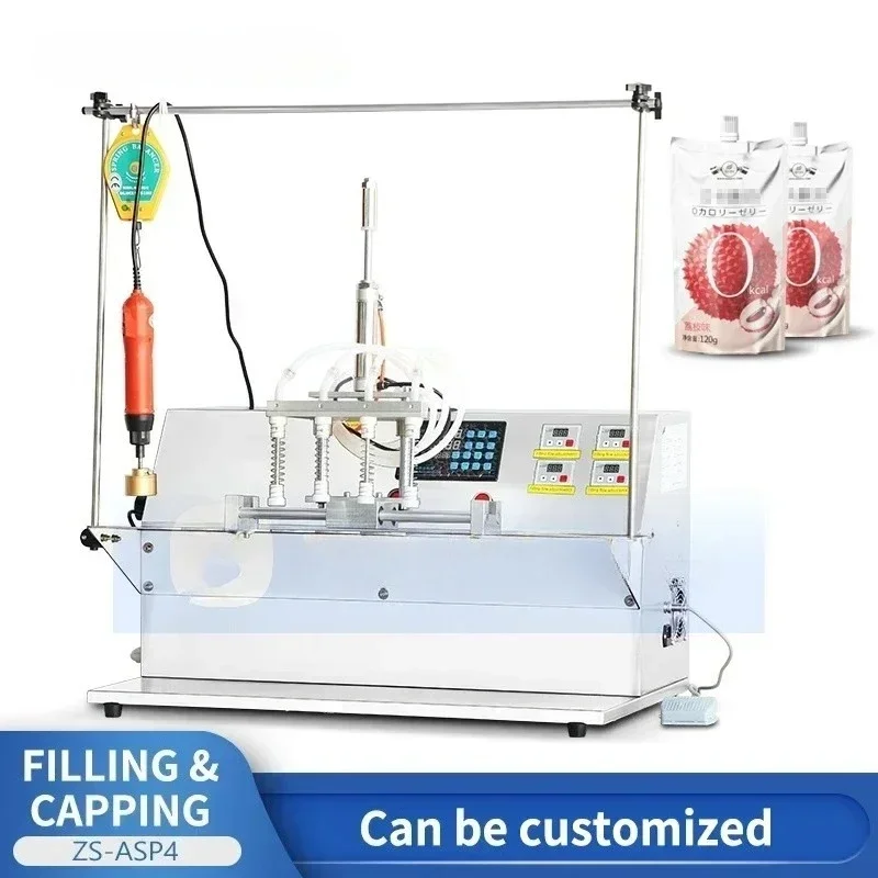 

Semi Automatic Spout Pouch Filling and Capping Machine Stand Up Bag Doypack Packing Equipment ZS-ASP4