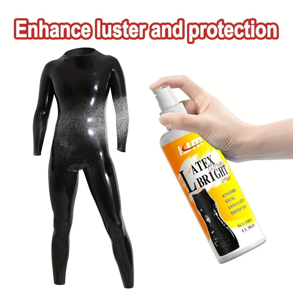 100Ml Professional Latex Clothing Shine Spray - Instantly Brightens And Restores The Luster of Latex Garments. Suitable for Full