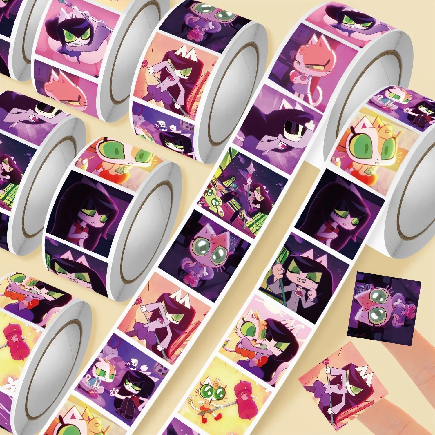 500pcs/Roll Next Friday Magical Meow Meow Anime Sticker DIY Skateboard Laptop Phone Seal Label Decals Decoration Stickers