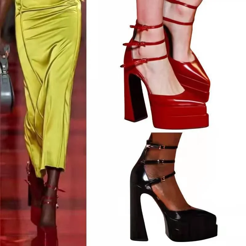 Women Pumps Summer Platform Sandals High Heels Shoes Sexy Dress Party Wedding Shoes Female Sandal New Fashion Ladies Shoes - Detail 1