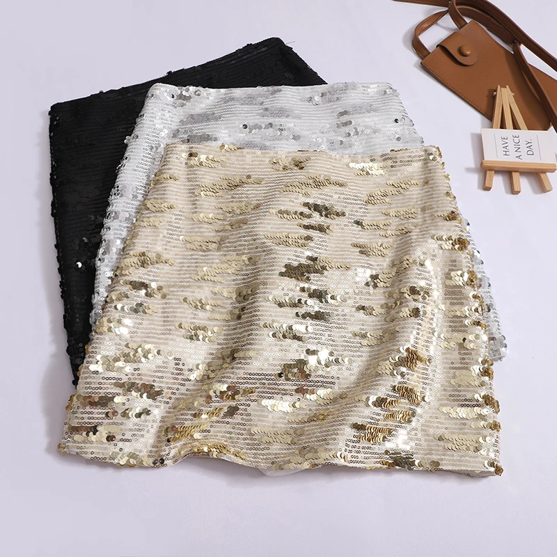 

Fashion Sequin Slim Skirt Glitter Women's Summer A-line Skirt Korean 2024 New Style