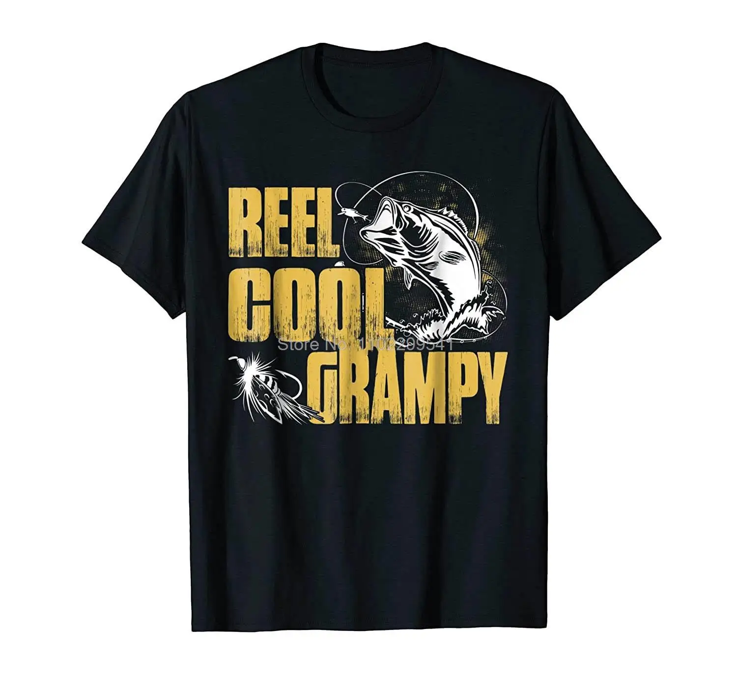 Reel Cool Grampy TShirt Fishing Fathers Day Gifts Men Cotton Tshirt Tees Tops Harajuku Streetwear Oversize