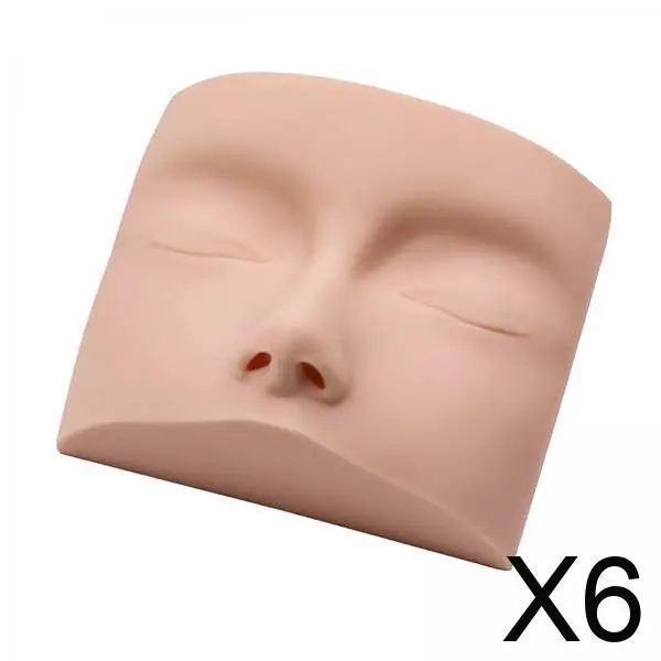 

6x Lash Mannequin Head Professional Practice Training Head Makeup Practice Head for