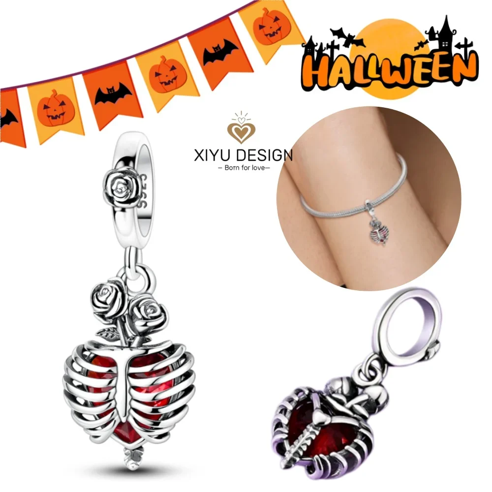 pingente-charm-coracao-vermelho-com-moldura-rosa-em-prata-esterlina-925-compativel-com-pulseira-original-diy-chaveiro-joia-presente-de-halloween-para-mulheres