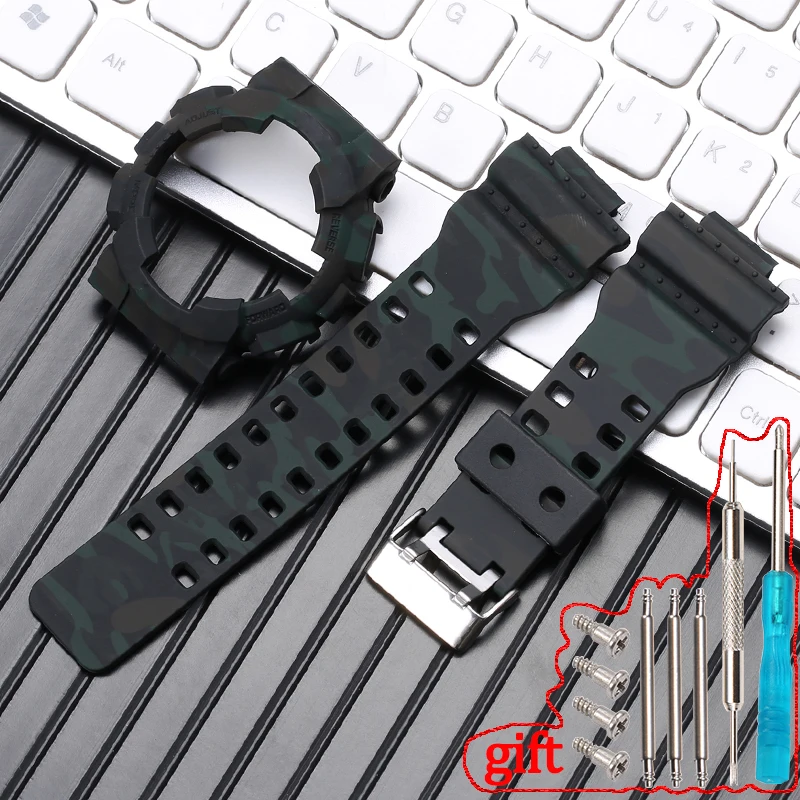 Watch Accessories Resin Watchband Case For GA-110 100 120 140 GD GLS GAX110 Men\'s Sport Waterproof Strap Camo Bracelet