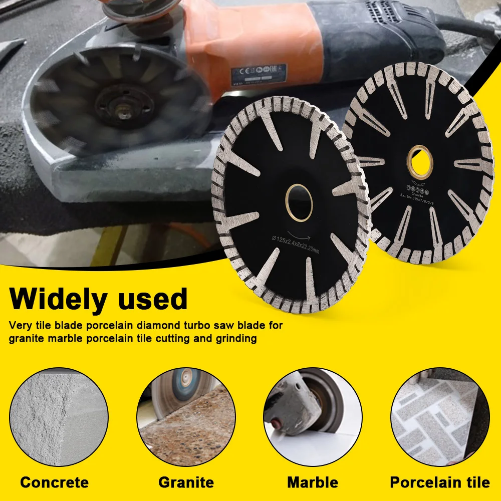 125 Mm Panas Sintered Concave Cutting Blade untuk Grinding Granit, Marmer, Batu dan Beton