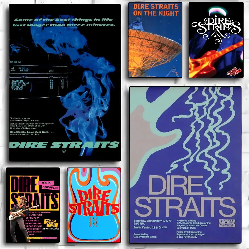 Singer D-Dire S-Straits Rock Band Poster HD Art Sticky Wall Room Decor Home Waterproof Home Living Bar Aesthetic Decoration