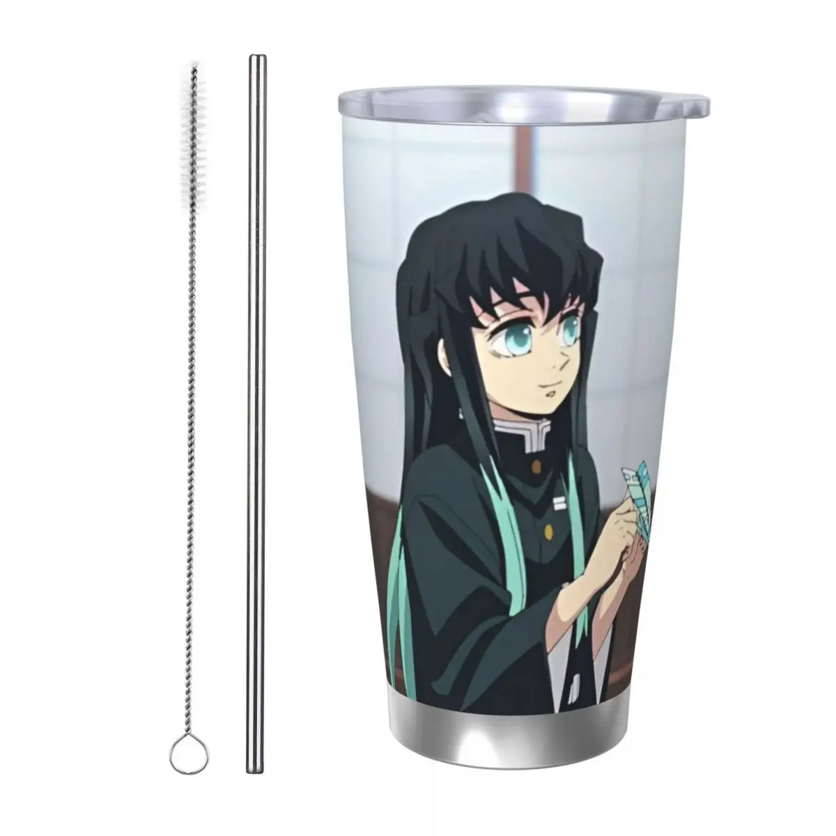 Muichiro Tokito Demon Slayer 20oz Cup Large Capacity Car Mug Leak-proof Juice Coffee Cup Food Grade