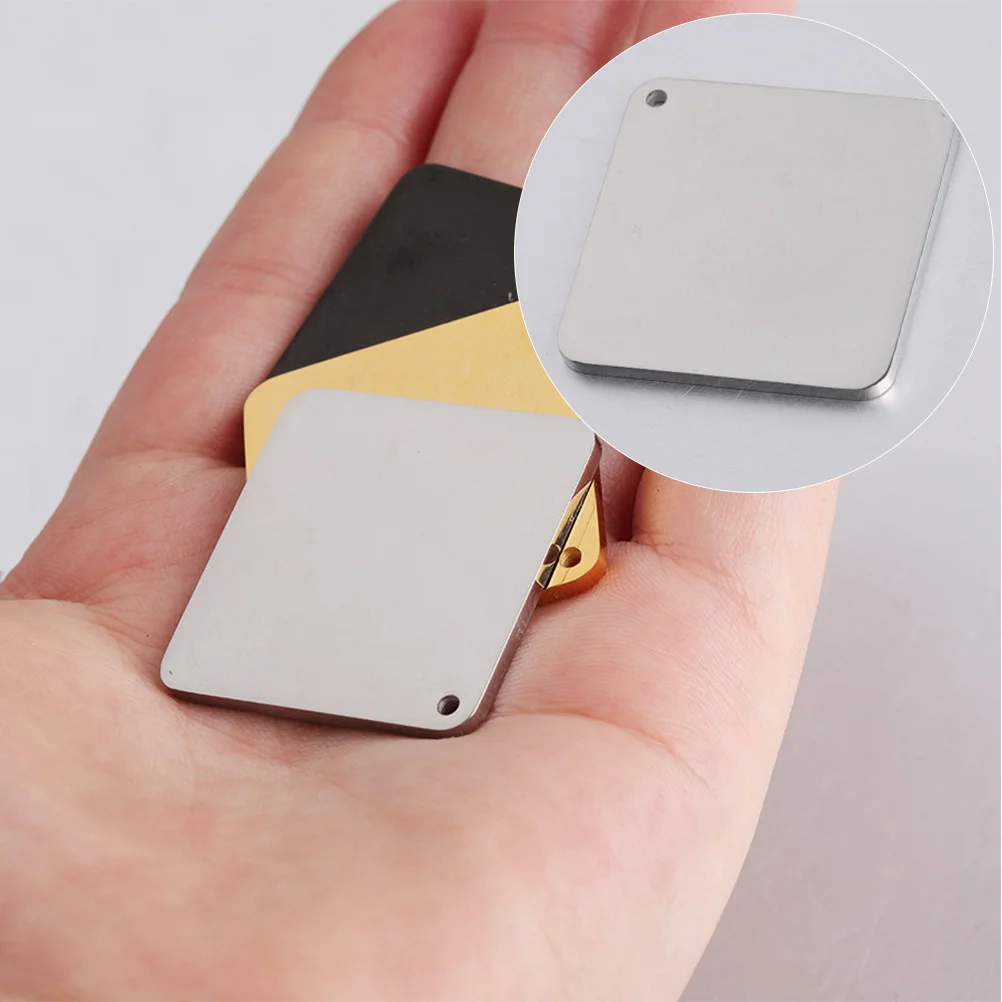 

10Pcs Square Stainless Steel Tag Pendant Mirror Surface Single Hole Jewelry Making Durable Charm for Earrings Necklace Bracelet