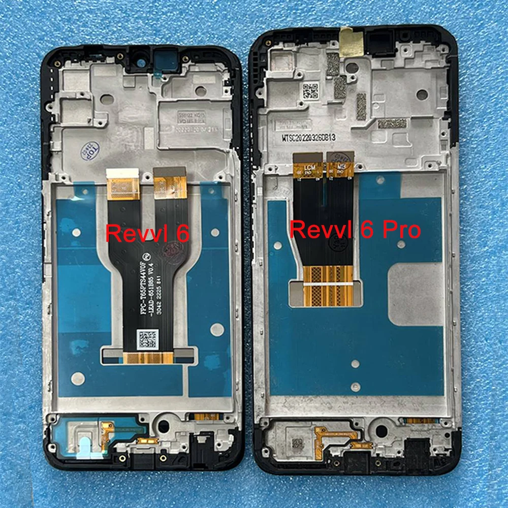 Original For T-Mobile REVVL6 T Phone 5G LCD Display Screen Frame Touch Panel Digitizer For REVVL 6 Pro LCD TPhone Pro 5G Display