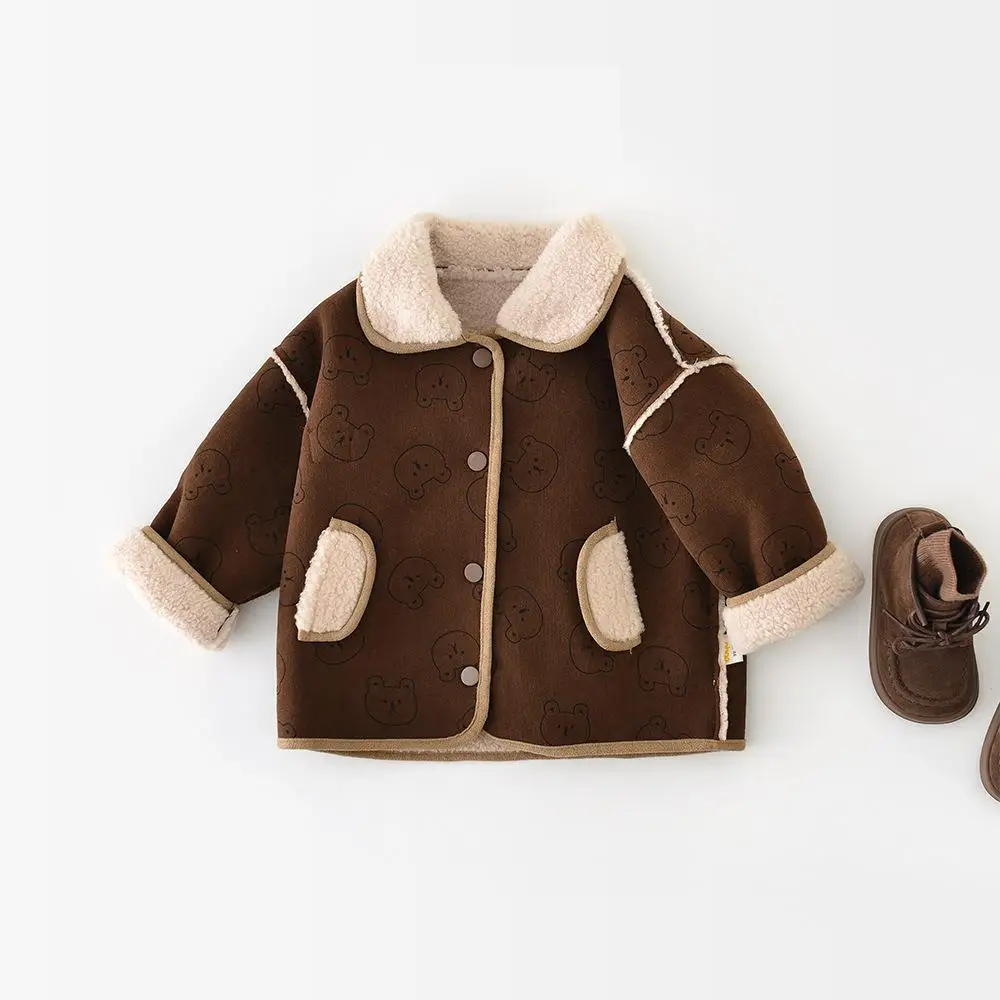 

2025 Winter New Baby Long Sleeve Warm Coat Plus Velvet Thick Infant Girls Windproof Coat Boys Padded Jacket Toddler Clothes