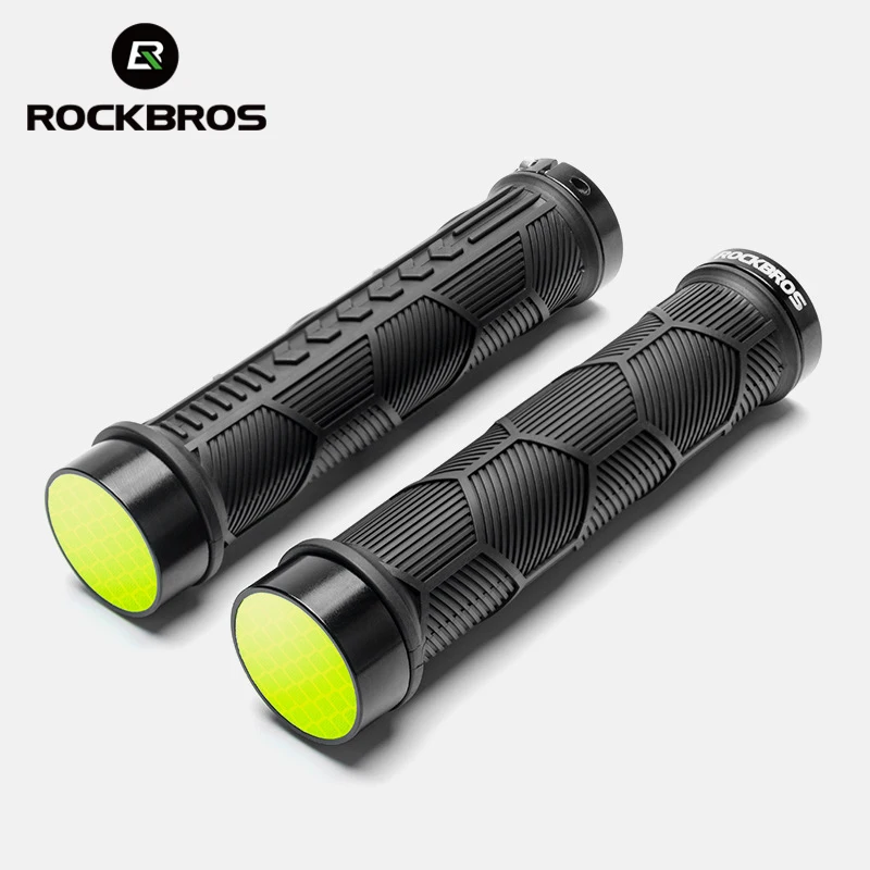 ROCKBROS manopole per manubrio della bicicletta spine riflettenti serratura ultraleggera in alluminio manopole antiscivolo per bici da ciclismo